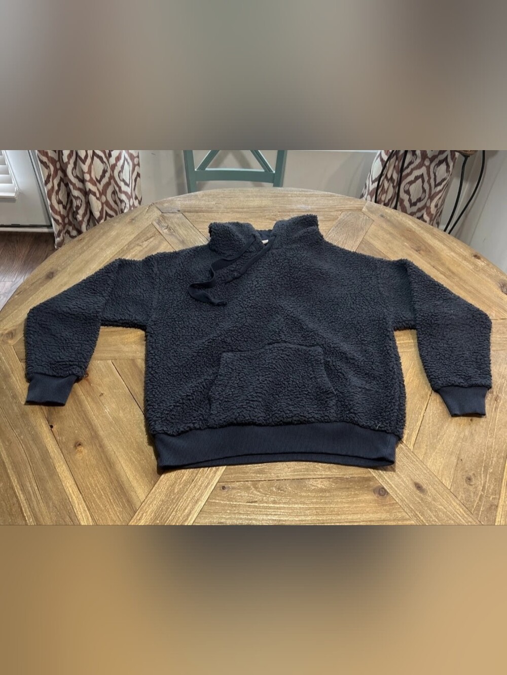 American Eagle Outfitters Black Sherpa Pullover Hoodie